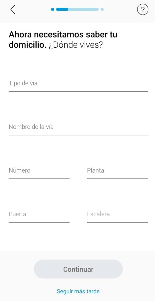 Indica tu dirección fiscal para registrarte en la app de Imagin Bank