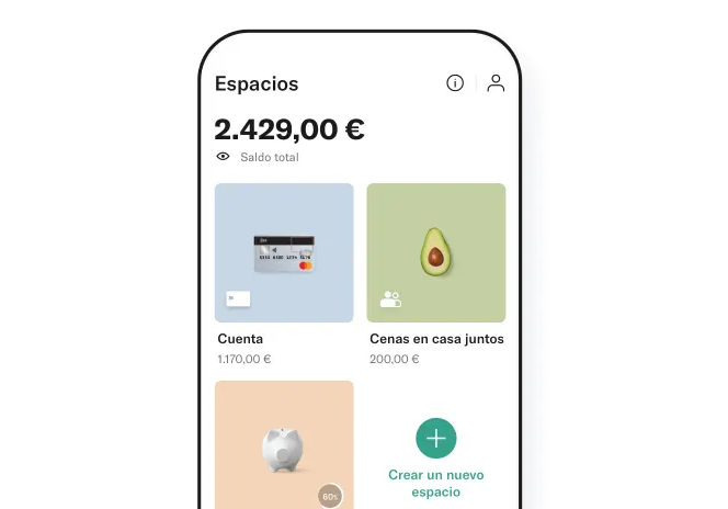 La app de N26 te permite organizar tus finanzas en diferentes espacios