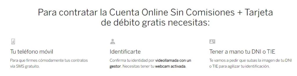 Abrir cuenta online sin comisiones BBVA