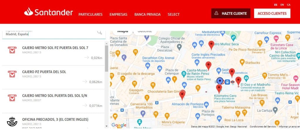 El buscador de oficinas está disponible en la página oficial del banco para cualquier persona. 