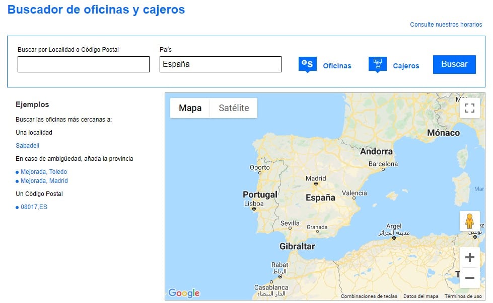 Buscador de Cajeros Sabadell